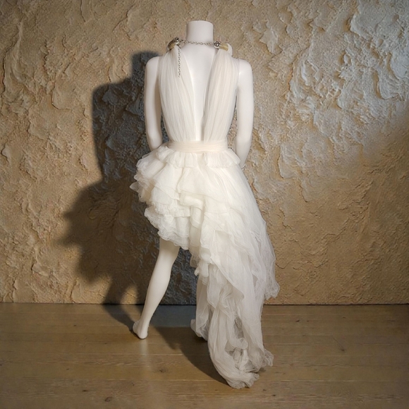 NWT $1100 BRONX AND BANCO Taraji Gown White Size XL US 10 AUS/UK 14 EU 46 - Picture 4 of 7